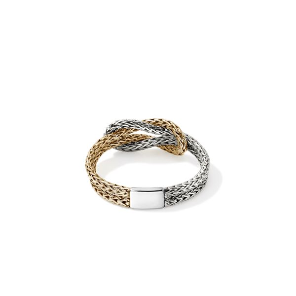 John Hardy Love Knot 14K Yellow Gold & Sterling Silver Chain Ring Size 7 Image 4 Bradley's Jewelers Jacksonville, NC