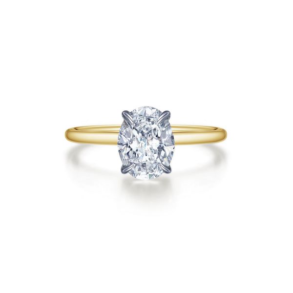 Lafonn 2.00 CTW Two-Tone Oval Solitaire Ring Bradley's Jewelers Jacksonville, NC