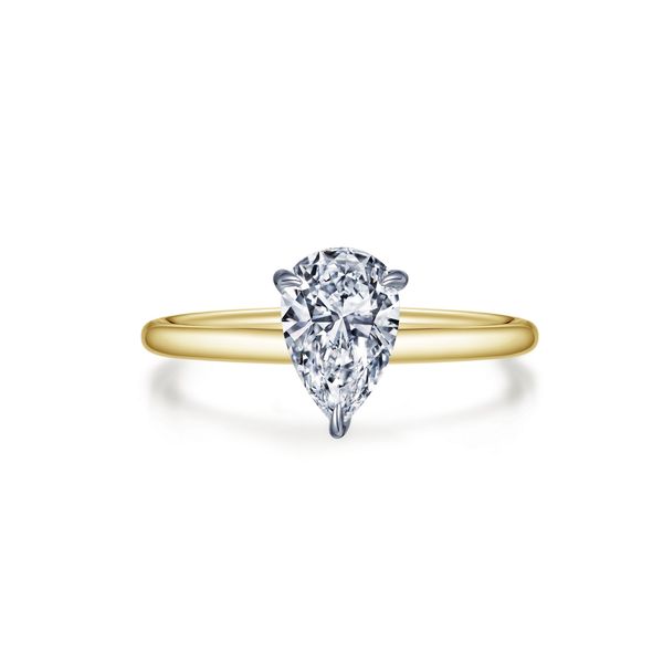 Lafonn 2.00 CTW Two-Tone Pear-Shaped Solitaire Ring Bradley's Jewelers Jacksonville, NC