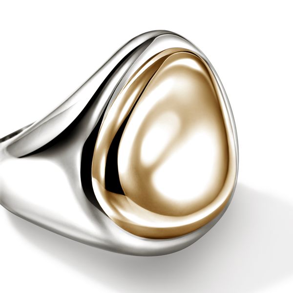 John Hardy Pebble 14K Gold & Sterling Silver Ring Size 7 Bradley's Jewelers Jacksonville, NC