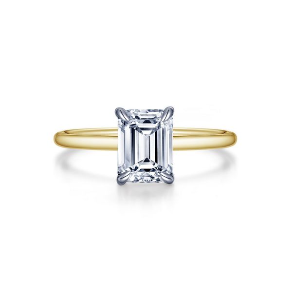 Lafonn 2.00 CTW Two-Tone Emerald-Cut Solitaire Ring Bradley's Jewelers Jacksonville, NC