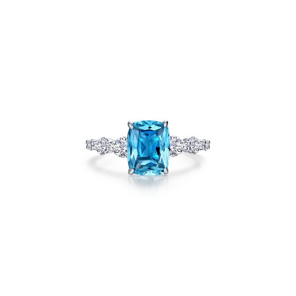 Lafonn Blue Topaz Long Cushion and Tapered Pear-Shaped Ring 4.81 CTW Bradley's Jewelers Jacksonville, NC