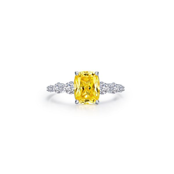Lafonn Simulated Canary Long Cushion and Tapered Pear-Shaped Ring 4.81 CTW Bradley's Jewelers Jacksonville, NC