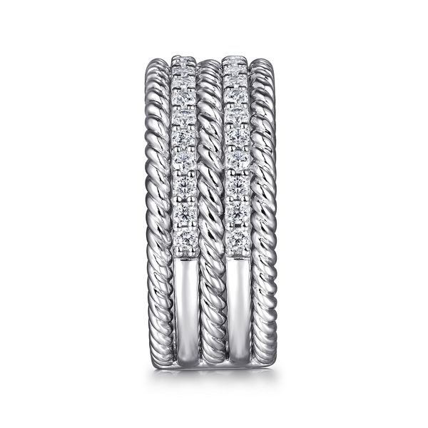 Gabriel & Co Sterling Silver White Sapphire Hampton Easy Stackable Band Ring Image 4 Bradley's Jewelers Jacksonville, NC