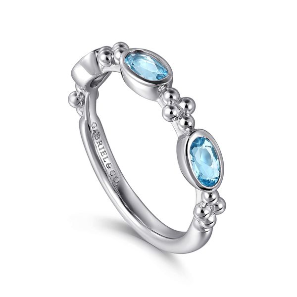 Gabriel & Co Sterling Silver Bujukan Blue Topaz Fashion Ring Image 3 Bradley's Jewelers Jacksonville, NC