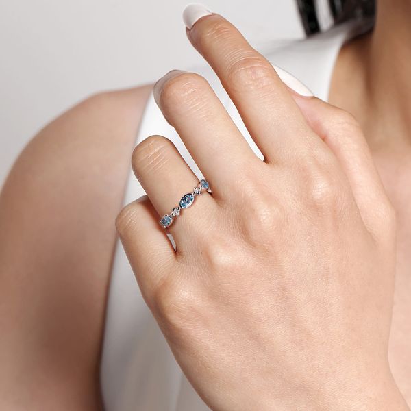 Gabriel & Co Sterling Silver Bujukan Blue Topaz Fashion Ring Image 5 Bradley's Jewelers Jacksonville, NC