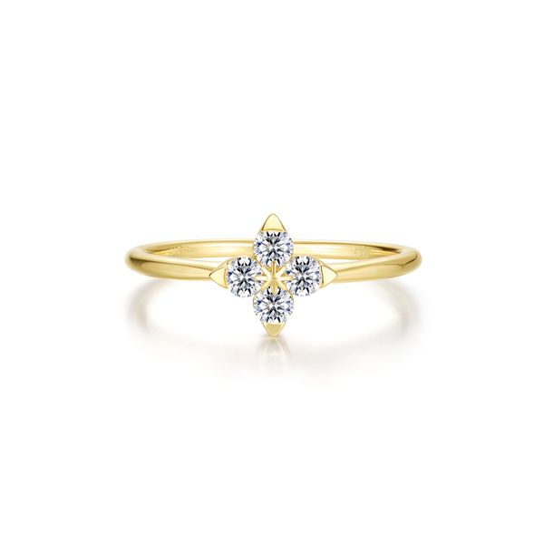 Lafonn 0.20 CTW Simulated Diamond Flower Ring in Gold-Plated Sterling Silver Bradley's Jewelers Jacksonville, NC