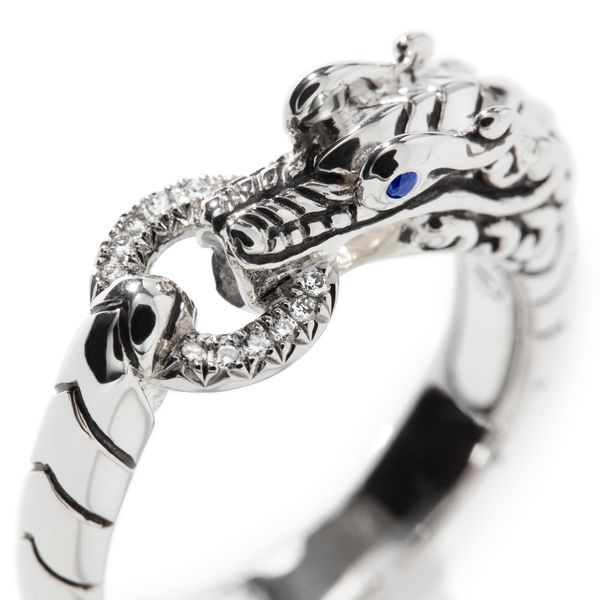 John Hardy Legends Naga Ring with Blue Sapphire Eyes Image 4 Bradley's Jewelers Jacksonville, NC