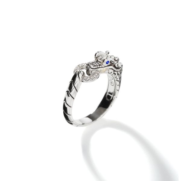 John Hardy Legends Naga Ring with Blue Sapphire Eyes Bradley's Jewelers Jacksonville, NC