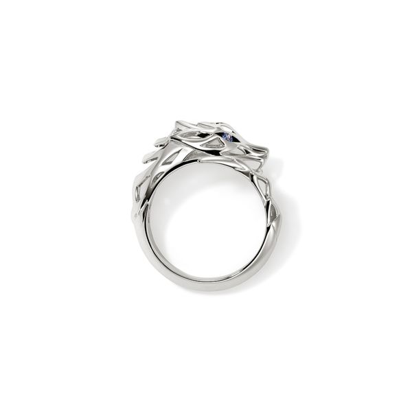 John Hardy Naga Sterling Silver Bypass Ring with Blue Sapphire Eyes Size 7 Image 4 Bradley's Jewelers Jacksonville, NC