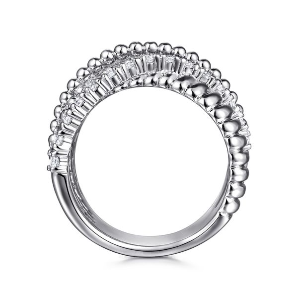 Gabriel & Co Sterling Silver Bujukan White Sapphire .68 Ctw Criss Cross Ring Image 2 Bradley's Jewelers Jacksonville, NC