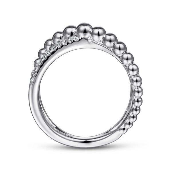 Gabriel & Co Sterling Silver White Sapphire .24Ctw Bujukan Criss Cross Ring Image 2 Bradley's Jewelers Jacksonville, NC