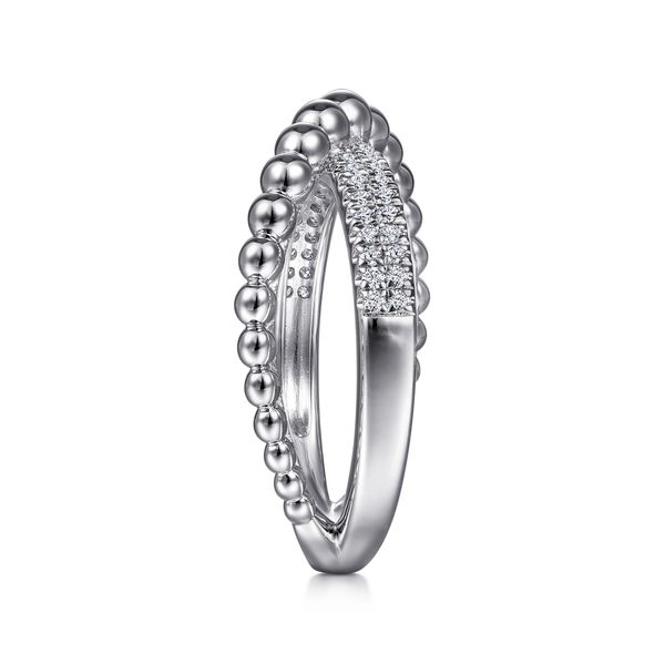 Gabriel & Co Sterling Silver White Sapphire .24Ctw Bujukan Criss Cross Ring Image 4 Bradley's Jewelers Jacksonville, NC