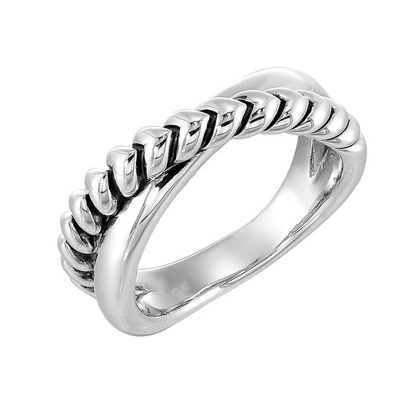 Sterling Silver Twisted Crossover Fashion Ring Bradley's Jewelers Jacksonville, NC
