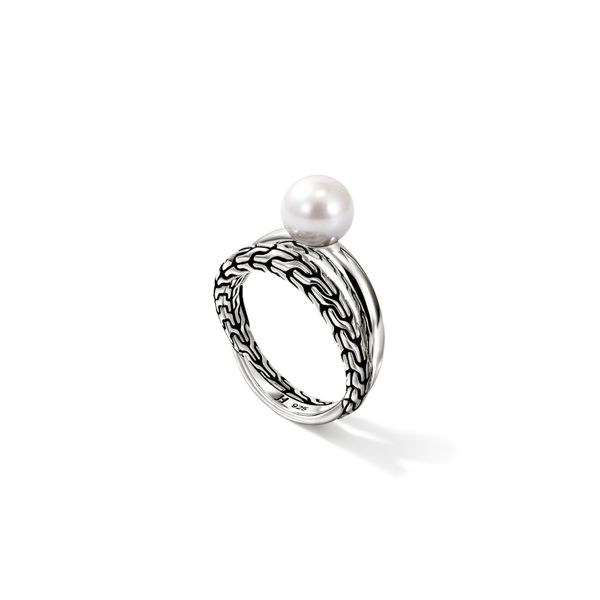 John Hardy Essentials Silver Freshwater Pearl Ring 8-8.5mm Size 7 Image 2 Bradley's Jewelers Jacksonville, NC