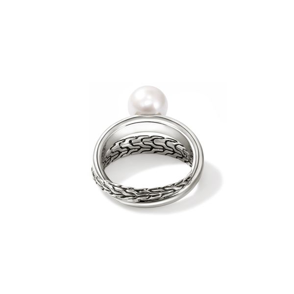 John Hardy Essentials Silver Freshwater Pearl Ring 8-8.5mm Size 7 Image 3 Bradley's Jewelers Jacksonville, NC