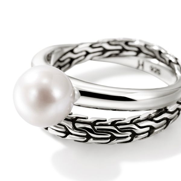 John Hardy Essentials Silver Freshwater Pearl Ring 8-8.5mm Size 7 Image 4 Bradley's Jewelers Jacksonville, NC