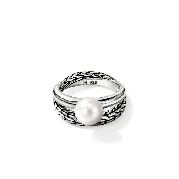 John Hardy Essentials Silver Freshwater Pearl Ring 8-8.5mm Size 7 Bradley's Jewelers Jacksonville, NC