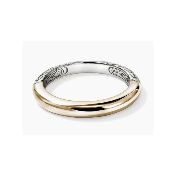 John Hardy Essentials 14K Yellow Gold & Sterling Silver 3mm Band Ring Size 7 Bradley's Jewelers Jacksonville, NC