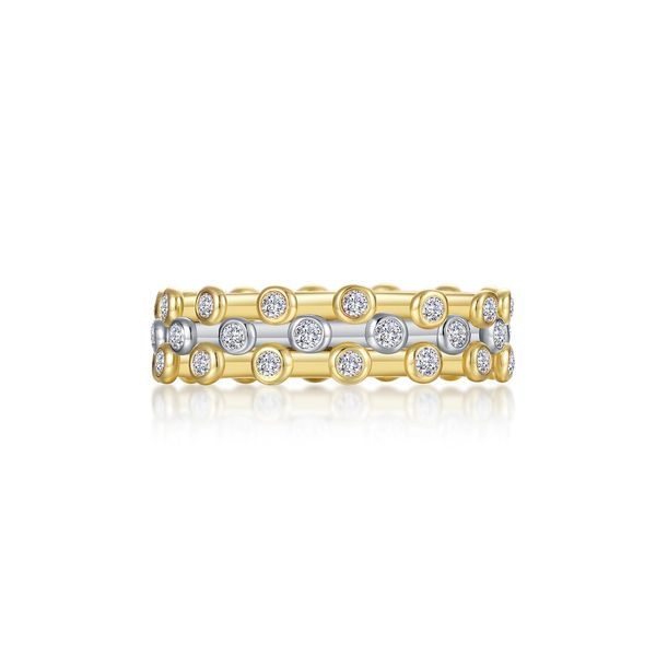 Lafonn Two-Tone Sterling Silver 0.84 CTW Three-Piece Bezel Stackable Ring Set Bradley's Jewelers Jacksonville, NC