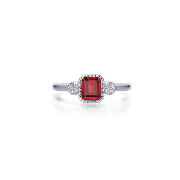 Lafonn January Birthstone Garnet & Simulated Diamond Ring 0.98 CTW Bradley's Jewelers Jacksonville, NC