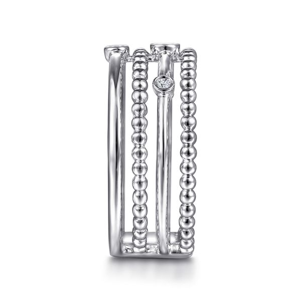 Gabriel & Co. Sterling Silver Bujukan Diamond Stackable Ring Image 4 Bradley's Jewelers Jacksonville, NC