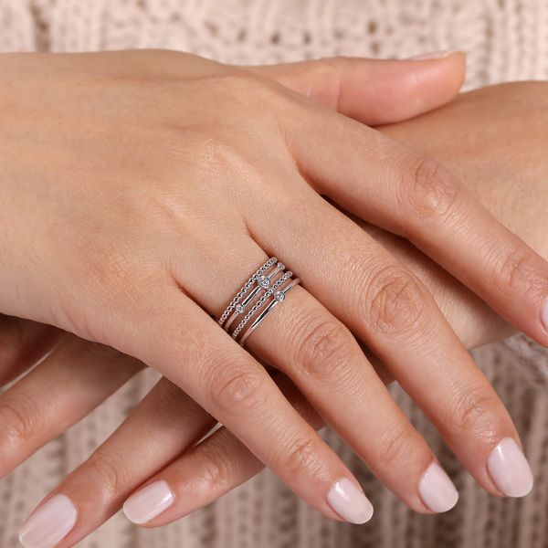Gabriel & Co. Sterling Silver Bujukan Diamond Stackable Ring Image 5 Bradley's Jewelers Jacksonville, NC