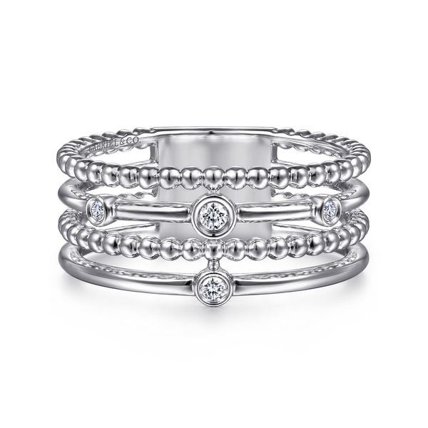 Gabriel & Co. Sterling Silver Bujukan Diamond Stackable Ring Bradley's Jewelers Jacksonville, NC