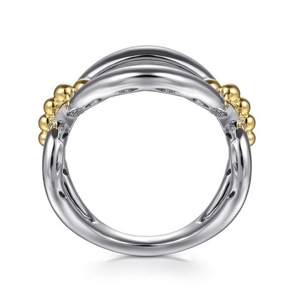 Gabriel & Co. Sterling Silver & 14K Yellow Gold Bujukan Link Ring Image 3 Bradley's Jewelers Jacksonville, NC