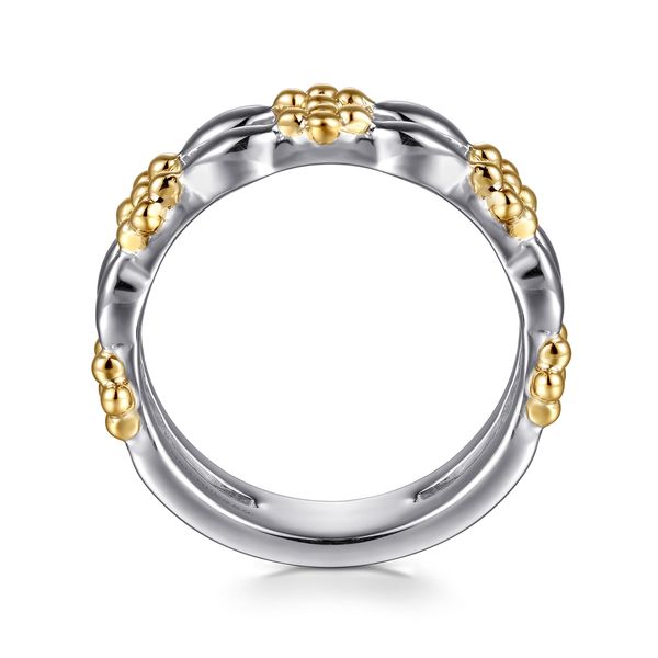 Gabriel & Co. Sterling Silver & 14K Gold Wide Band Bujukan Ring Image 2 Bradley's Jewelers Jacksonville, NC