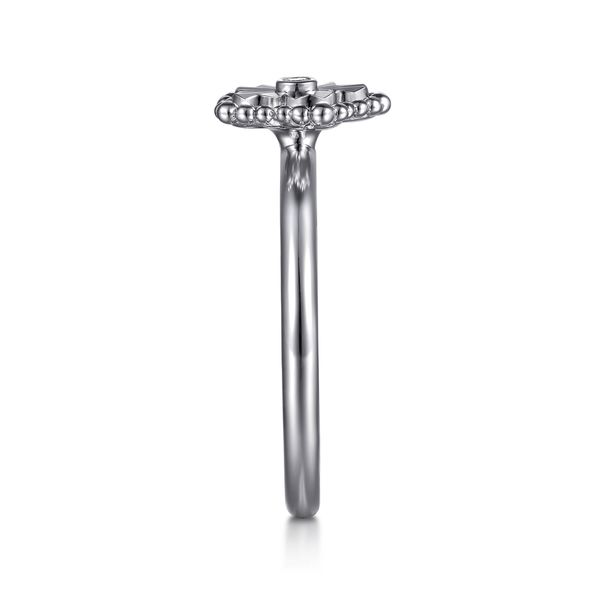 Gabriel & Co. Sterling Silver 0.01Ctw Diamond Bujukan Frame Flower Ring Image 4 Bradley's Jewelers Jacksonville, NC