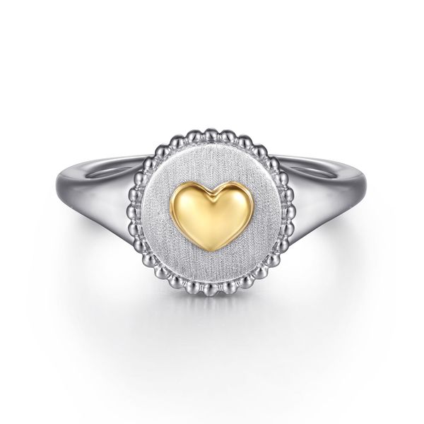 Gabriel & Co. 14K Yellow Gold & Sterling Silver Bujukan Heart Ring Bradley's Jewelers Jacksonville, NC