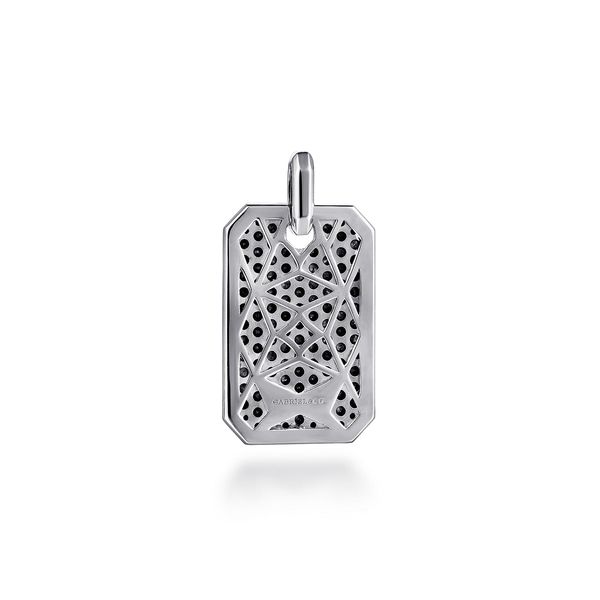 Gabriel & Co Men's Black Spinel Dog Tag Pendant Sterling Silver Contemporary Collection Image 4 Bradley's Jewelers Jacksonville, NC