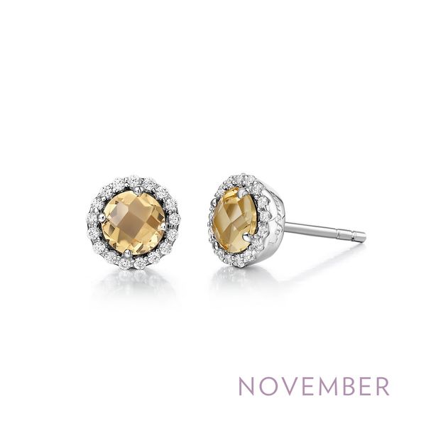 Lafonn Simulated Citrine and Diamond Earrings 0.34 CTW Bradley's Jewelers Jacksonville, NC