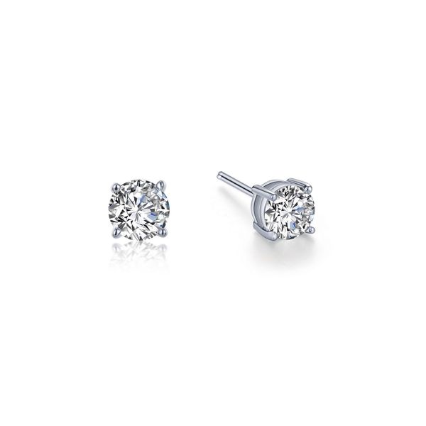 Lafonn 0.50 CTW Four-Prong Round Stud Earrings in Platinum-Plated Sterling Silver Bradley's Jewelers Jacksonville, NC
