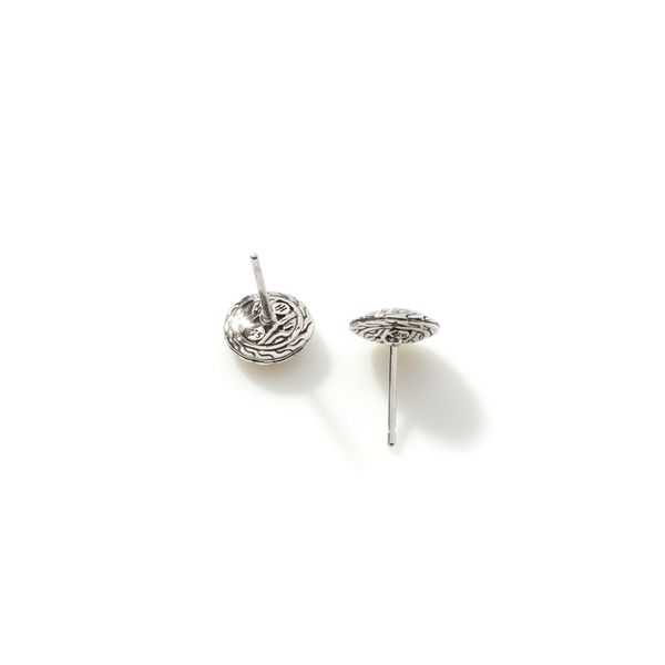 Women's Classic Chain Silver Diamond Pave Stud Earrings 10mm .32CT Image 2 Bradley's Jewelers Jacksonville, NC
