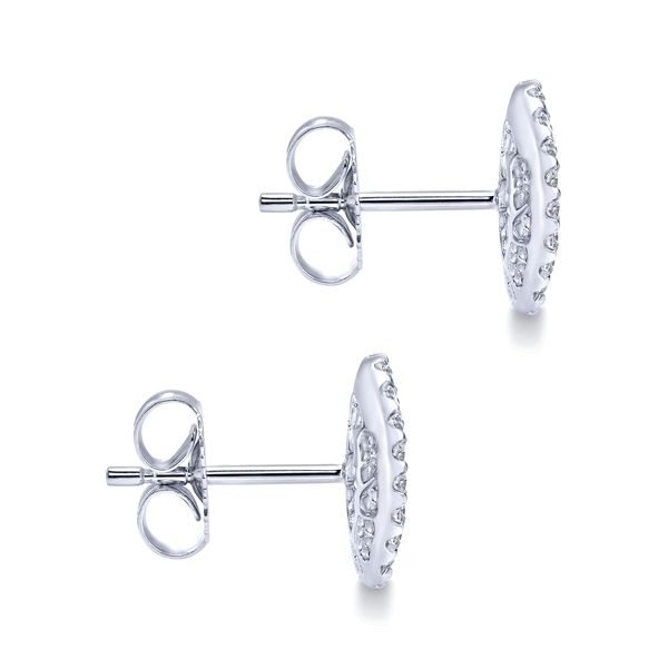Gabriel & Co Sterling Silver .62Ctw Ruby & .40Ctw White Sapphire Oval Stud Earrings Image 3 Bradley's Jewelers Jacksonville, NC