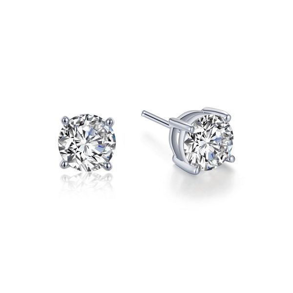 Lafonn 2.00 CTW Four-Prong Round Stud Earrings in Platinum-Plated Sterling Silver Bradley's Jewelers Jacksonville, NC