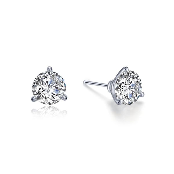 Lafonn 2.00 CTW Three-Prong Martini Stud Earrings in Platinum-Plated Sterling Silver Bradley's Jewelers Jacksonville, NC