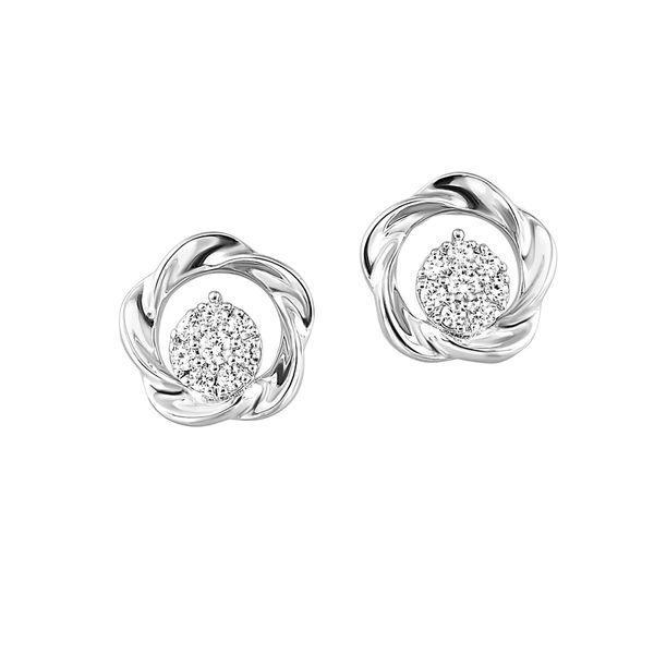 Sterling Silver Diamond Fashion Earrings | .12 CTW Post Back Earrings Bradley's Jewelers Jacksonville, NC