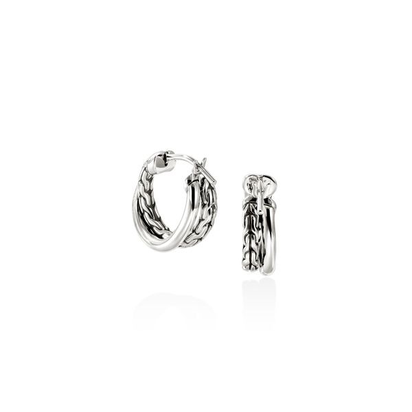 John Hardy Essentials Silver Crossover Hoop Earrings Bradley's Jewelers Jacksonville, NC