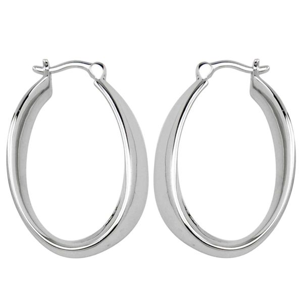 White Sterling Silver Twisted Hoop Earrings Bradley's Jewelers Jacksonville, NC