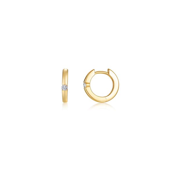 Lafonn Kate Small Huggie Hoop Earrings in Gold-Plated Sterling Silver Bradley's Jewelers Jacksonville, NC