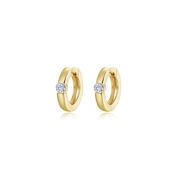Lafonn High-Polish Huggie Earrings in Gold-Plated Sterling Silver Bradley's Jewelers Jacksonville, NC