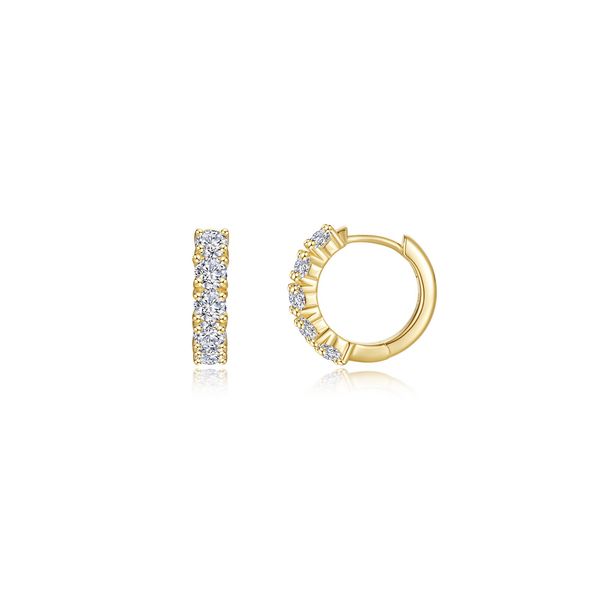Lafonn Gold-Plated Large Alexa Huggie Hoop Earrings 1.70 CTW Bradley's Jewelers Jacksonville, NC