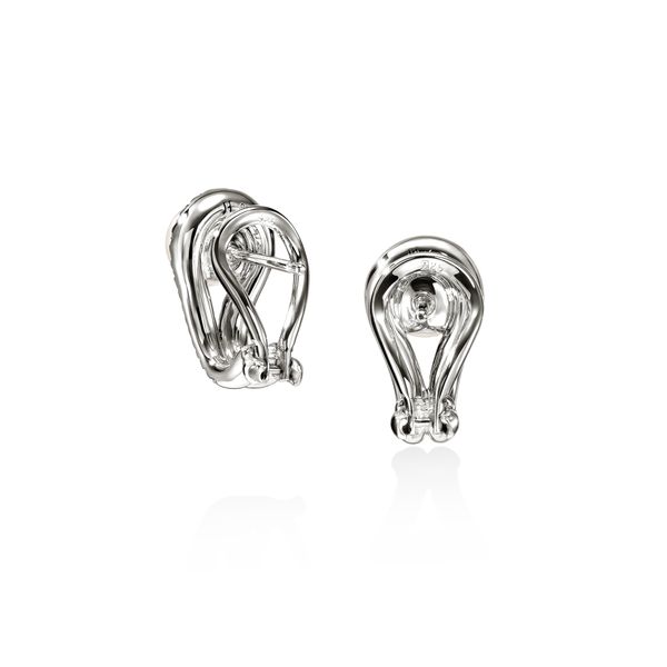 John Hardy Surf Silver Diamond Pave Earrings with 6–6.5mm Cultured Freshwater Pearl Image 2 Bradley's Jewelers Jacksonville, NC