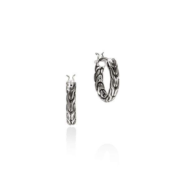 John Hardy Essentials 14mm Sterling Silver Hoop Earrings Image 2 Bradley's Jewelers Jacksonville, NC