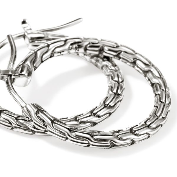 John Hardy Essentials 22mm Sterling Silver Hoop Earrings Image 2 Bradley's Jewelers Jacksonville, NC