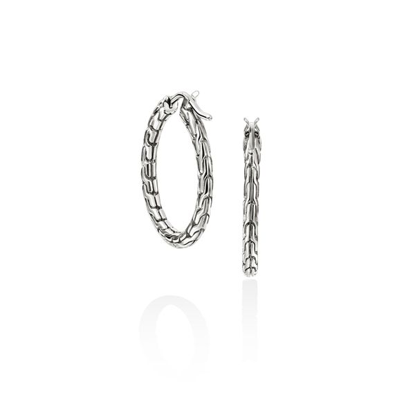 John Hardy Essentials 22mm Sterling Silver Hoop Earrings Bradley's Jewelers Jacksonville, NC