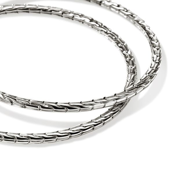 John Hardy Essentials 50mm Sterling Silver Hoop Earrings Image 2 Bradley's Jewelers Jacksonville, NC